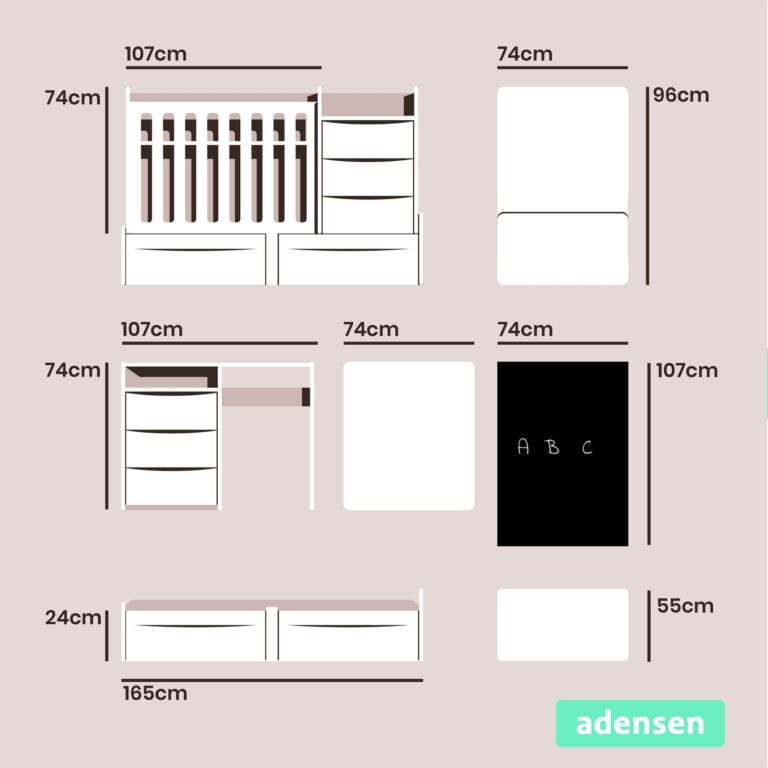 Adensen Smart Furniture set Cot with 7 functionalities Adensen